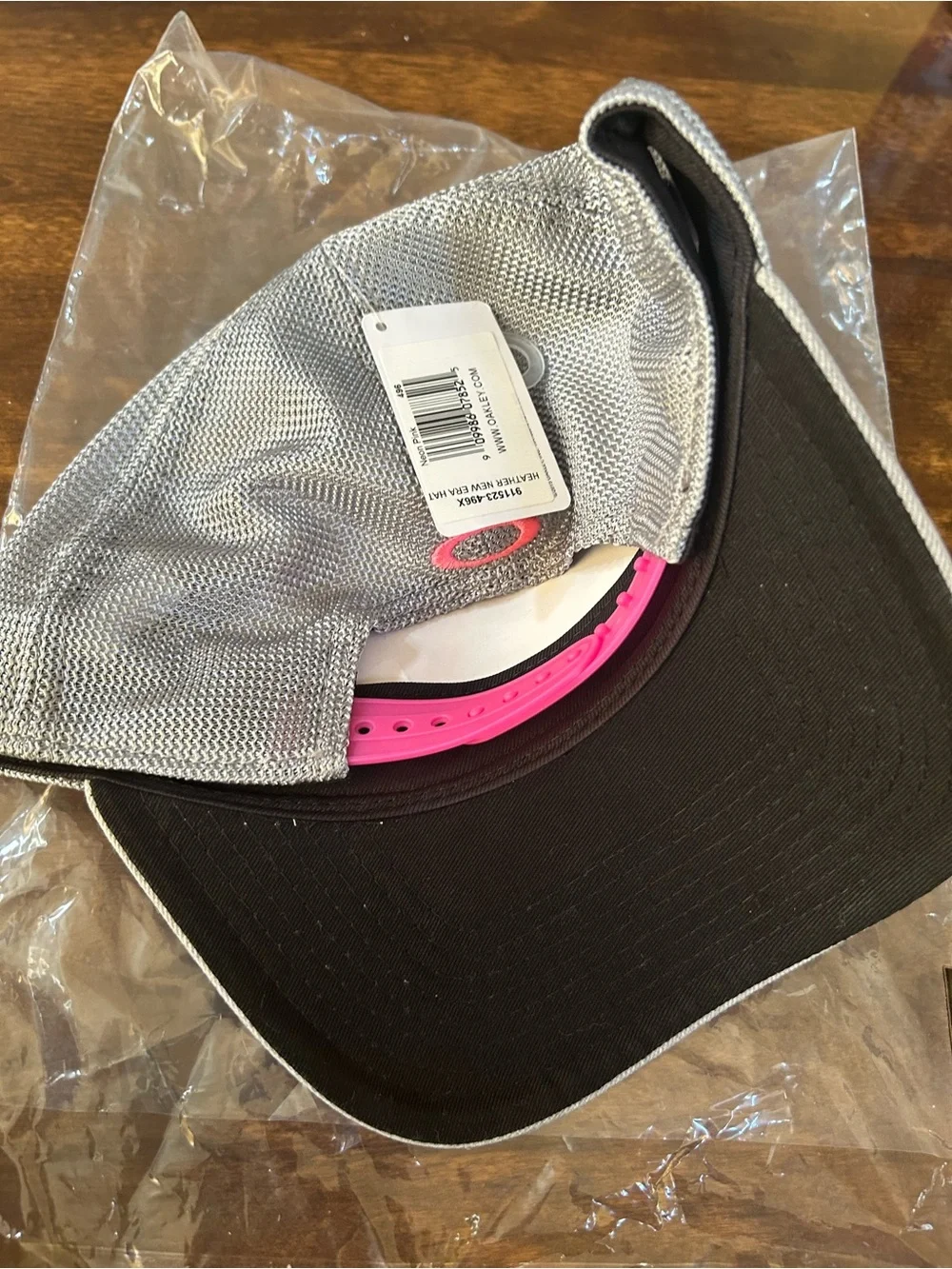 Oakley Gray Trucker Hat with Pink Logo